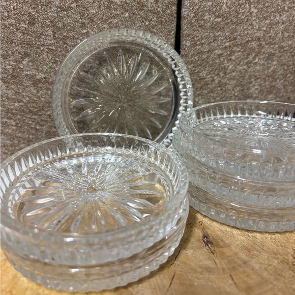 Vintage Princess House Lot of 6 Crystal Starburst Coasters - Picture 2 of 6